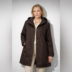 UNIQLO Lightweight Hooded Raincoat – Dark Chocolate Brown